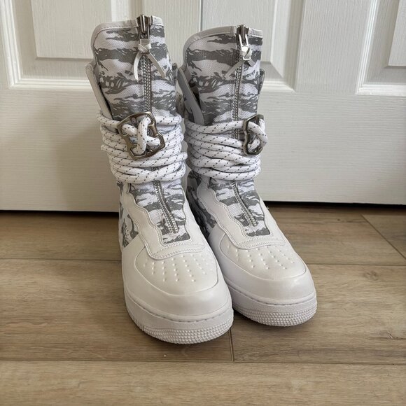 Nike Men Sf Air Force 1 Hi Premium Boot White-White Men’s Size 10 - Picture 1 of 9